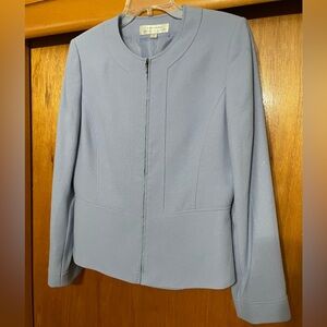 Tahari zip up blazer gray size 8
